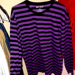 Hot Topic long sleeve striped t shirt